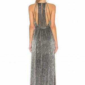 Halston Heritage Silver Maxi Dress